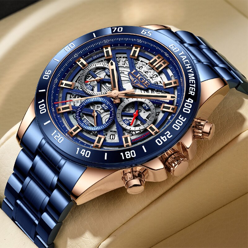 Luxury Watch Maker - LIGE jam tangan pria, merek Top