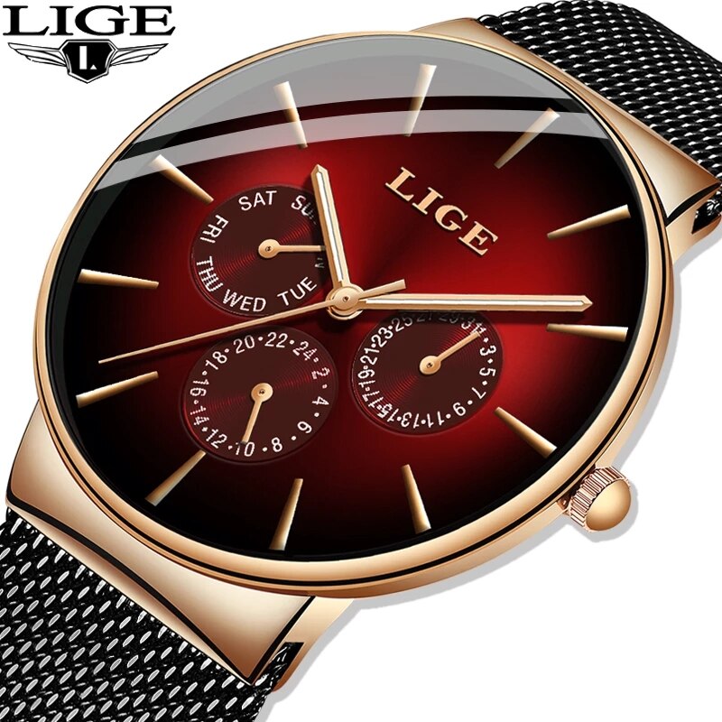 Luxury Watch Top 10 - LIGE jam tangan Ultra tipis pria,