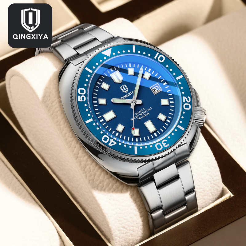Luxury Watch Investment - QINGXIYA Jam Tangan Kuarsa Biru Klasik