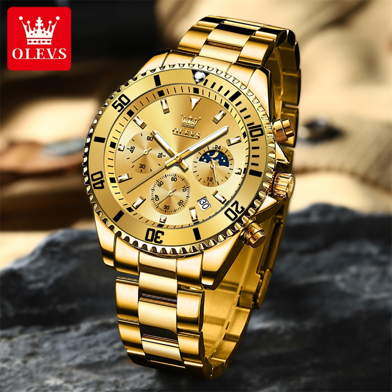 OLEVS jam tangan kuarsa emas p - Luxury Watch Investment ulasan dan harga