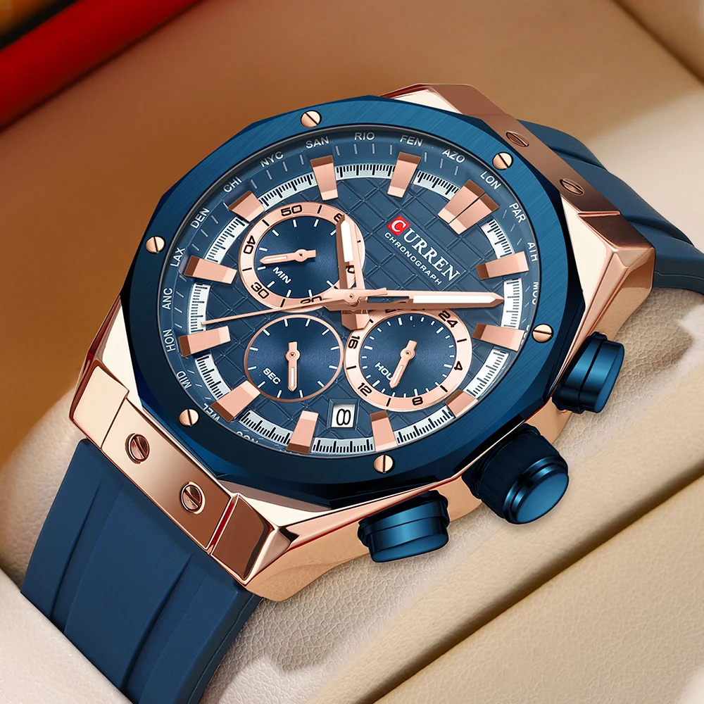 CURREN jam tangan kronograf pr - Luxury Watch Maker ulasan dan harga