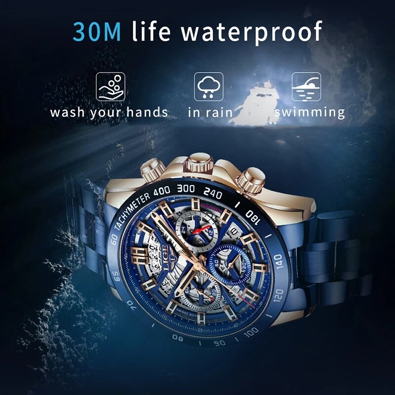 LIGE jam tangan pria, merek To - Luxury Watch Maker ulasan dan harga