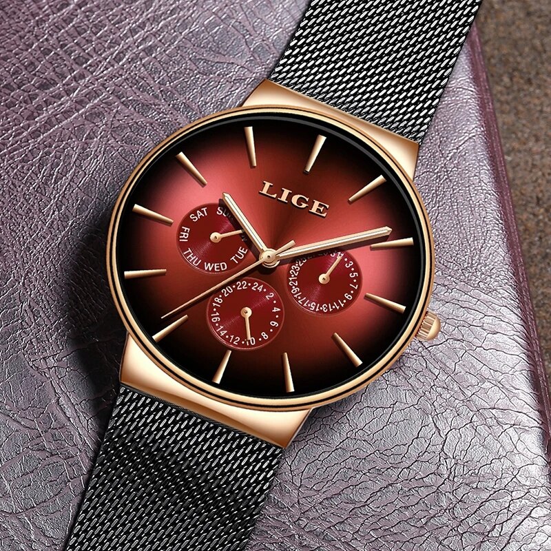 LIGE jam tangan Ultra tipis pr - Luxury Watch Top 10 ulasan dan harga